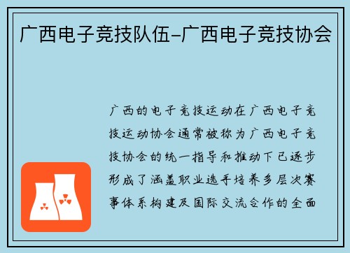 广西电子竞技队伍-广西电子竞技协会